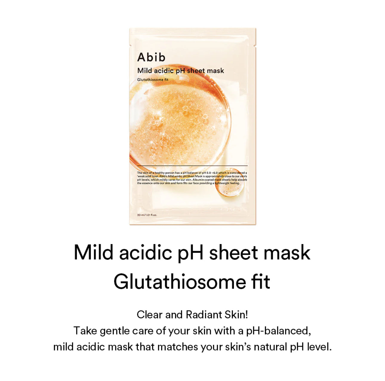 Mild Acidic pH Sheet Mask Glutathiosome Fit